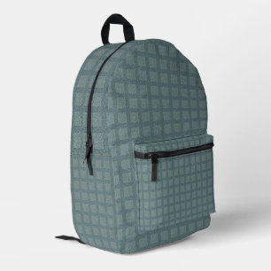 Tweedy Wool Grey and Sage Printed Backpack