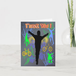 Tween Boy's Birthday Thank You cards