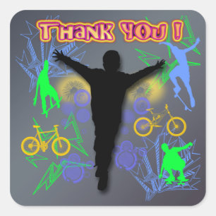Tween Boy's Birthday Thank You envelope seal