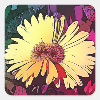 Tween Gerbera Daisy yellow stickers