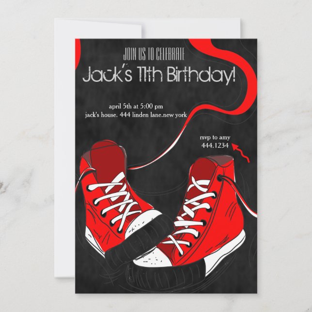 Tween Jeune Cool Basket Invitations d'anniversaire (Devant)