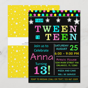 Tween to Teen 13th Birthday Invitation I Teenager
