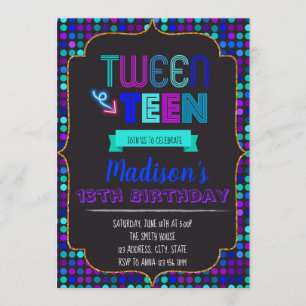 Tween to teen party invitation
