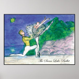 Tweet 2009 Swanlake ballet poster by Latidaballet