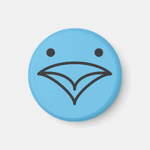 Tweet Funny Little Blue Bird of Happiness Face Magnet