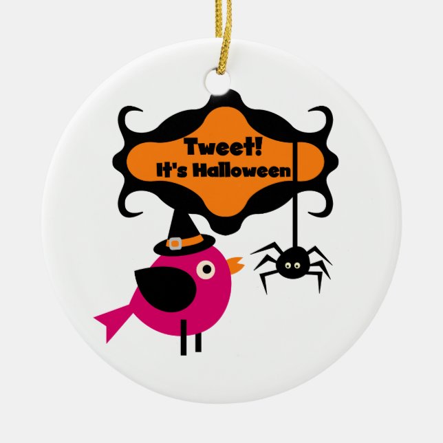 Tweet Halloween T-shirts and Gifts Ceramic Ornament (Front)
