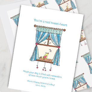 Tweet Heart Bird Valentine's Day Holiday Card