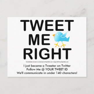 Tweet Me Right WHT2228 Postcard