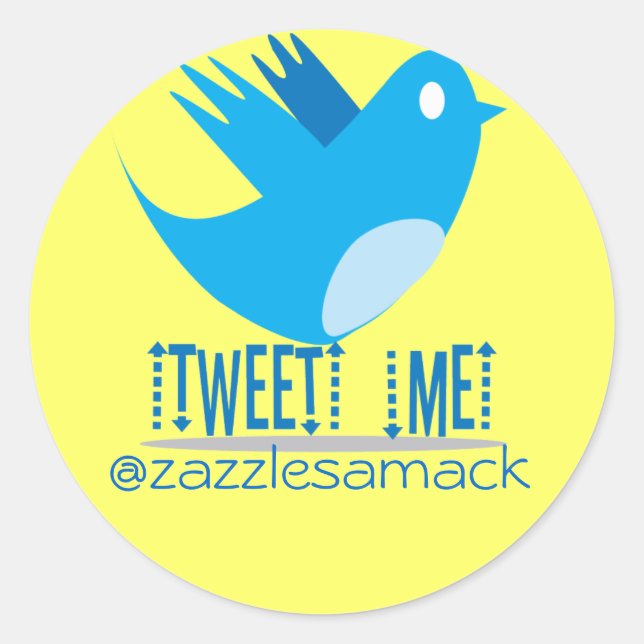 Tweet ME @ Your Tweet Address Classic Round Sticker (Front)