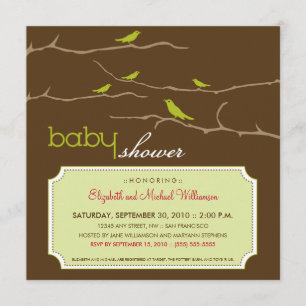 Tweet! Tweet! Baby Shower Invitation (lime)