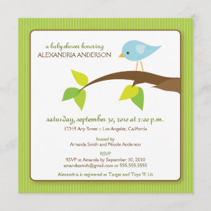 Tweet Tweet Custom Baby Shower Invitation (lime)