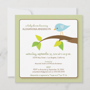 Tweet Tweet Custom Baby Shower Invitation (sage)