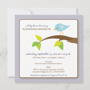 Tweet Tweet Invitation de Baby shower personnalisé