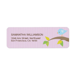 Tweet! Tweet! Return Address Labels (lavender)