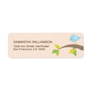 Tweet! Tweet! Return Address Labels (peach)