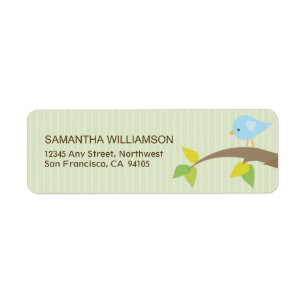 Tweet! Tweet! Return Address Labels (sage)