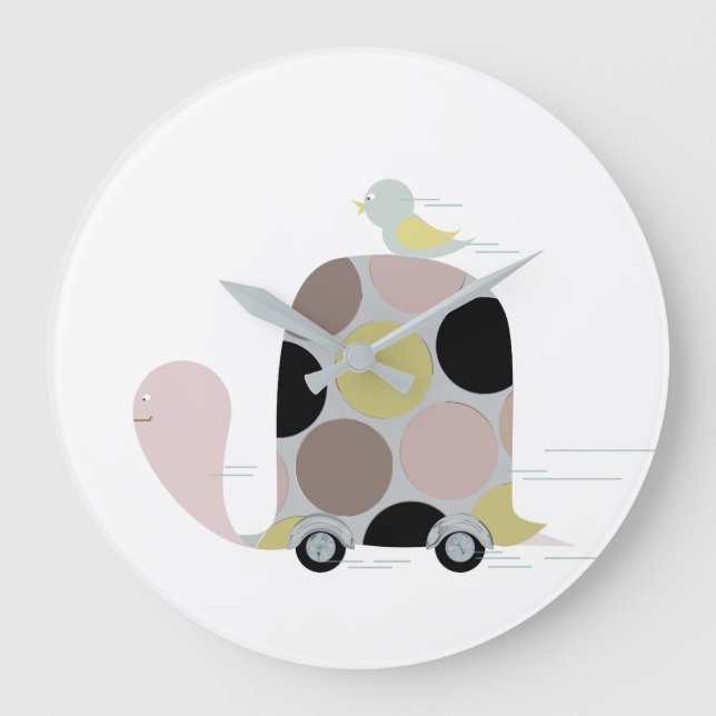 Tweeter on a Turtle Large Clock (Front)