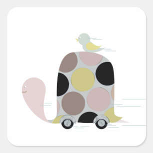 Tweeter on a Turtle Square Sticker