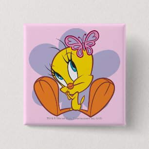TWEETY™ and Butterfly 2 Inch Square Button