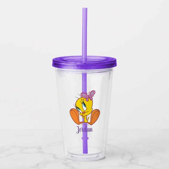 TWEETY™ and Butterfly Acrylic Tumbler (Front)
