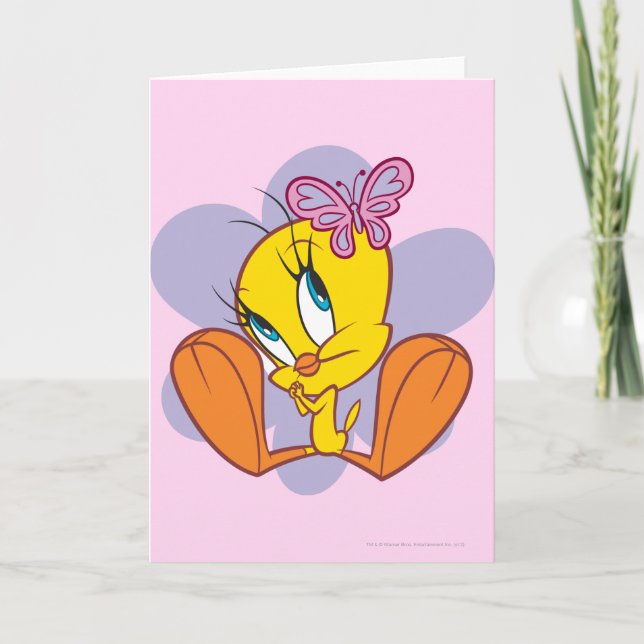 TWEETY™ and Butterfly Holiday Card (Front)