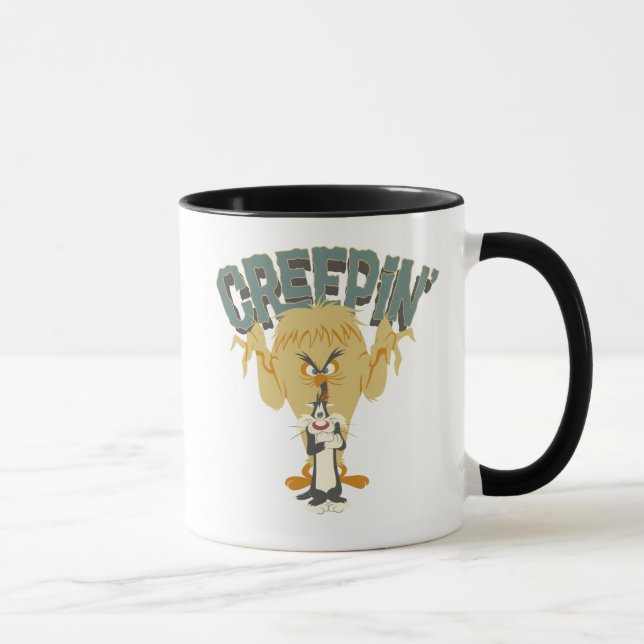TWEETY BIRD MONSTER™ "Creepin'" Behind SYLVESTER™ Mug (Right)