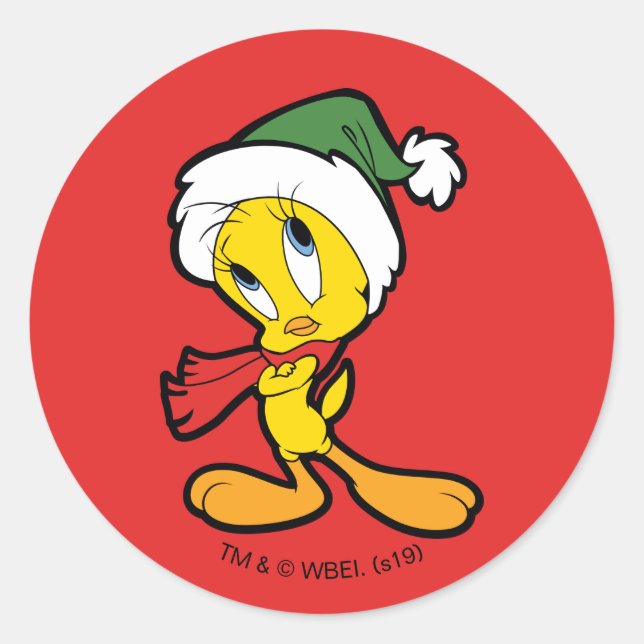 TWEETY™ Christmas Thoughts Classic Round Sticker (Front)