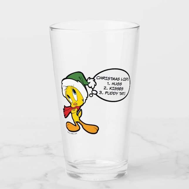 TWEETY™ Christmas Thoughts Glass (Front)