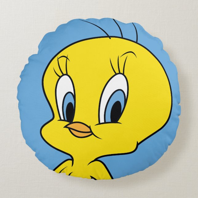 TWEETY™ | Clever Bird Round Pillow (Front)