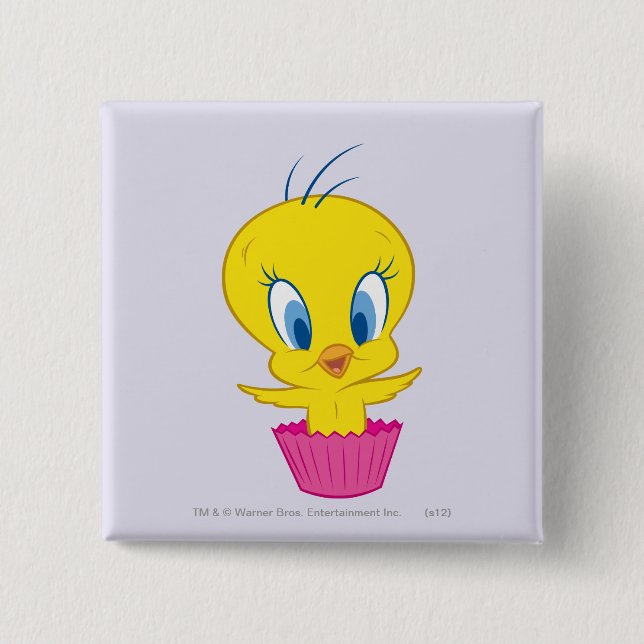 TWEETY™ Cupcake 2 Inch Square Button (Front)
