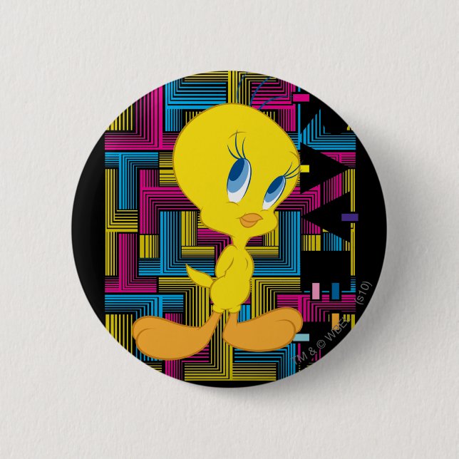Tweety Electronic Color 2 Inch Round Button (Front)