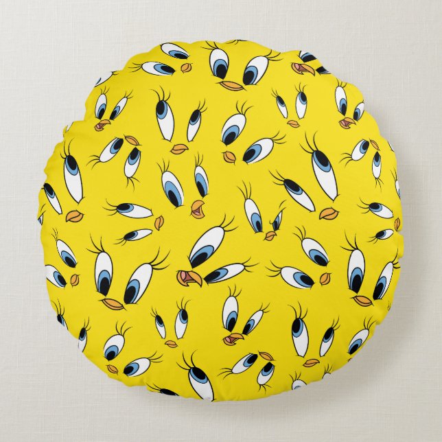 TWEETY™ Face Pattern Round Pillow (Front)