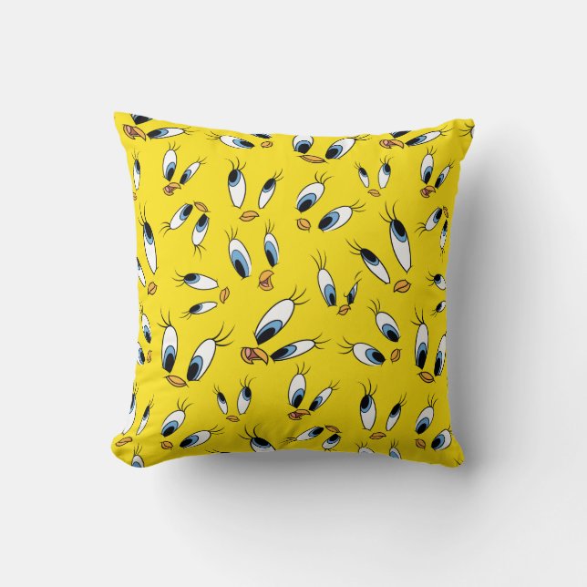 TWEETY™ Face Pattern Throw Pillow (Front)