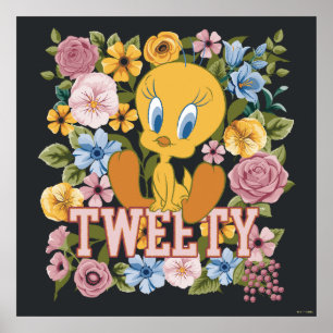 TWEETY™ Floral Embroidery Graphic Poster