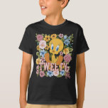 TWEETY™ Floral Embroidery Graphic T-Shirt<br><div class="desc">Check out TWEETY™ in this beautiful floral graphic with stitched name effect. Wear this on a cozy tee,  tote bag,  or decorative throw pillow! Shop this design on even more custom Zazzle gifts!</div>