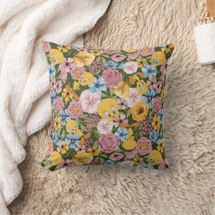 TWEETY™ Floral Embroidery Pattern Throw Pillow