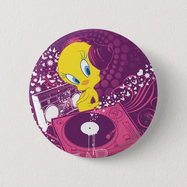 TWEETY™ "Hear The Beat" 2 Inch Round Button (Front)