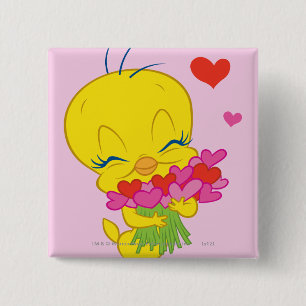 TWEETY™ Hearts 2 Inch Square Button