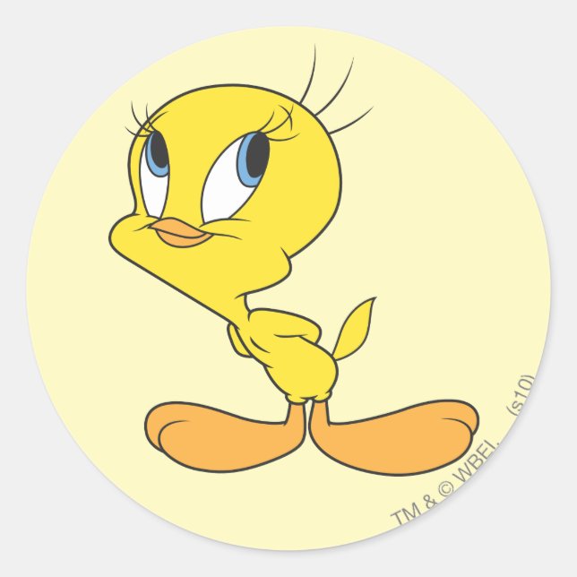 TWEETY™ Hmm Classic Round Sticker (Front)