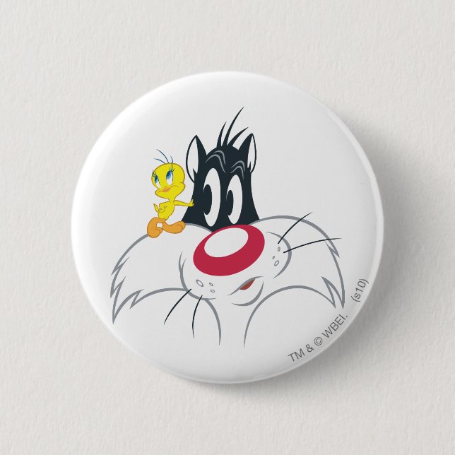 Tweety In Action Pose 12 2 Inch Round Button (Front)