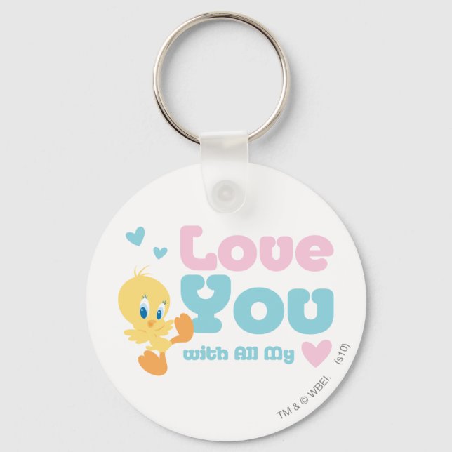 TWEETY™ "Love You With All My Heart" Keychain (Front)