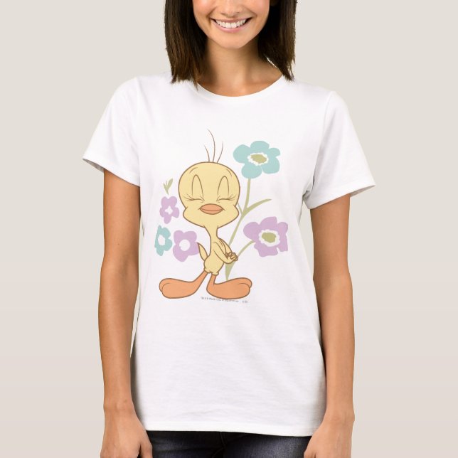 TWEETY™ Purple Blue Flowers T-Shirt (Front)