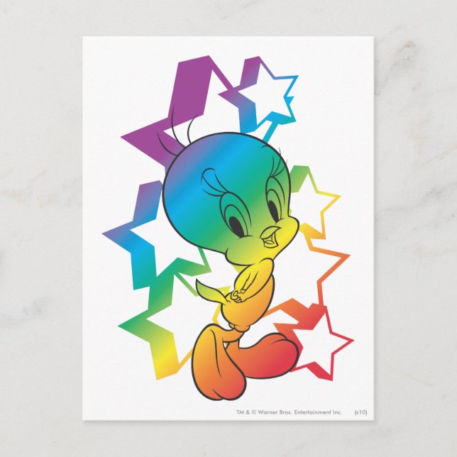 TWEETY™ Rainbow Stars Postcard (Front)
