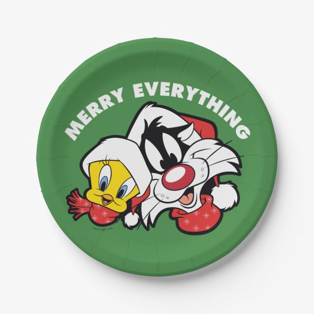 TWEETY™ & SYLVESTER™ "Merry Everything" Paper Plate (Front)