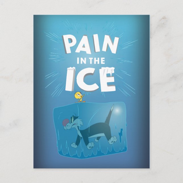 TWEETY™ & SYLVESTER™ "Pain in the Ice" Holiday Postcard (Front)