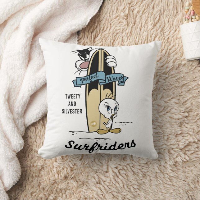 TWEETY™ & SYLVESTER™ Surfriders Throw Pillow (Blanket)