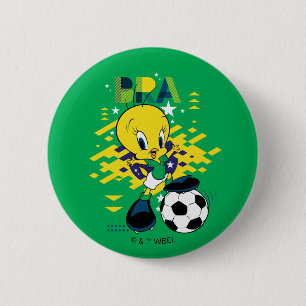 TWEETY™ Team Brazil Soccer Graphic 2 Inch Round Button