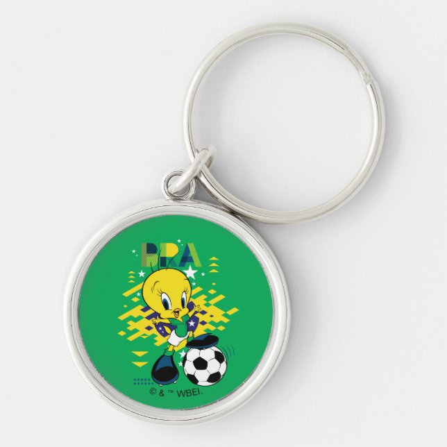 TWEETY™ Team Brazil Soccer Graphic Keychain (Front)