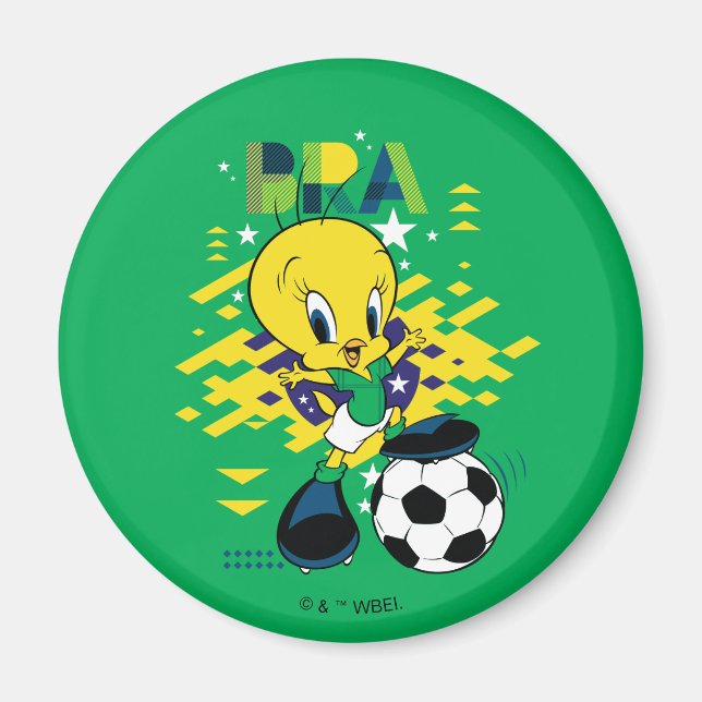 TWEETY™ Team Brazil Soccer Graphic Magnet (Front)