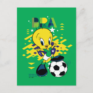 TWEETY™ Team Brazil Soccer Graphic Postcard